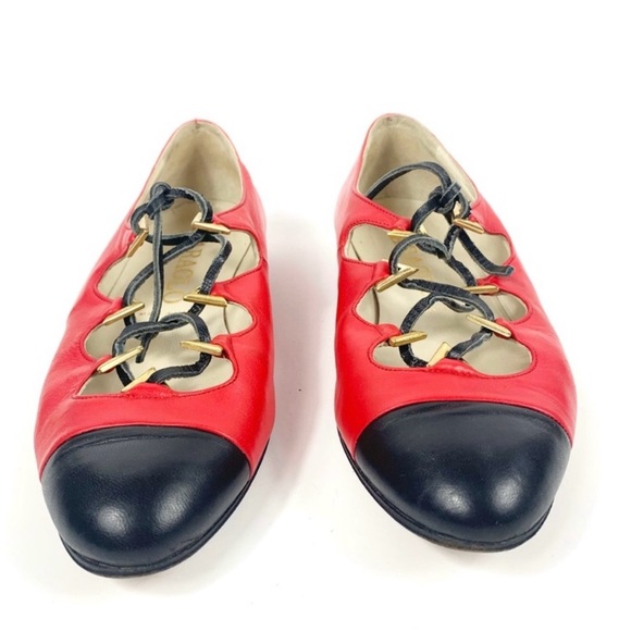 Maraolo Italian Leather Lace-Up Flats - Picture 3 of 5